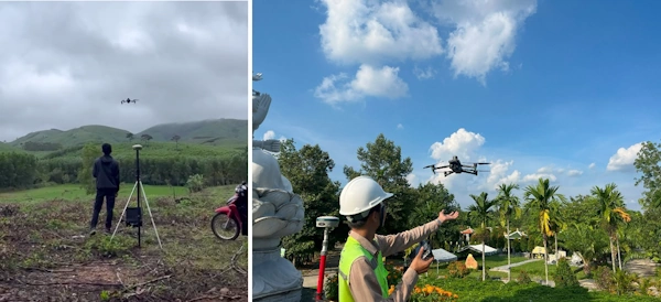 Điều khiển thiết bị bay UAV RTK khảo sát địa hình