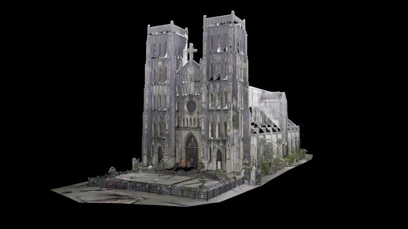 Mô hình point cloud tổng thể Nhà Thờ Lớn Hà Nội